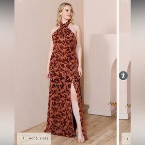 Revelry Women's Maxi Dress in Brown Floral